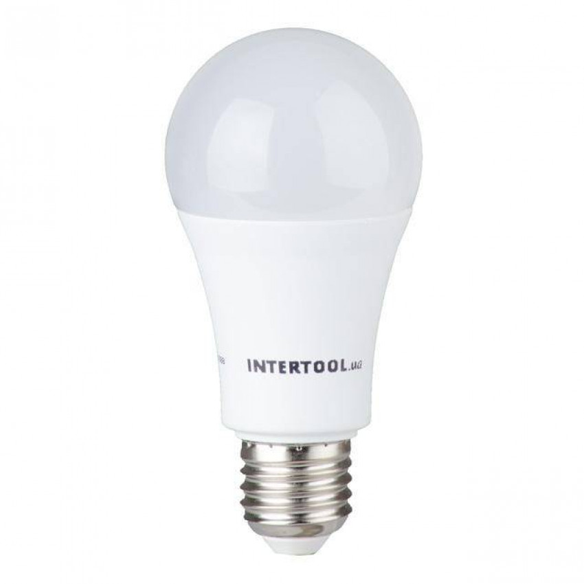 Лампа світлодіодна LED A60, E27, 15Вт, 150-300В, 4000K, 30000г, гарантія 3 роки. INTERTOOL LL-0017-LL-0017