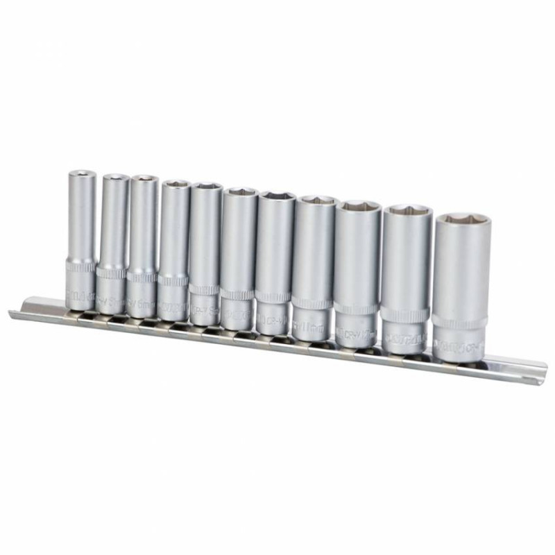 Набір насадок шестигранних подовжених 1/4" на планці 11шт CrV Sigma (6003411)-6003411