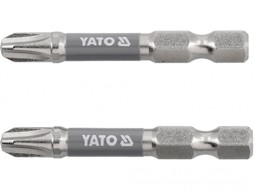 Насадка викруткова YATO; PH3 х 50мм. шпиндель 6-гран- 1/4", покрита нікелем, 2шт.[10]-YT-78022