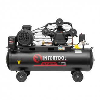 Компресор STORM 100 л, 4 кВт, 380 В, 10 aтм, 600 л/хв, 3 циліндри INTERTOOL PT-0036-[articul]