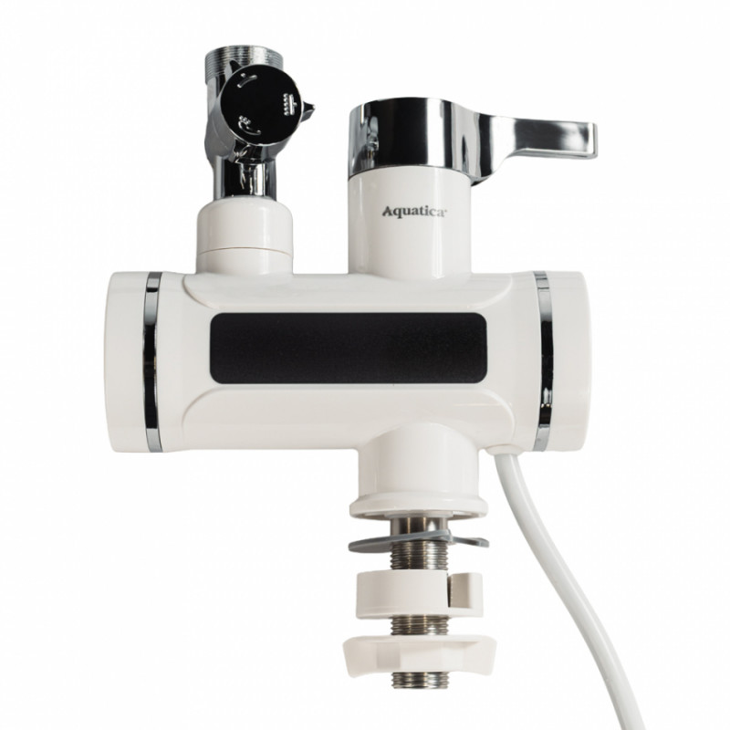 Кран-водонагрівач проточний s92 3.3кВт для ванни вилив вухо на гайці з дисплеєм і термостатом AQUATICA (9792203)-9792203