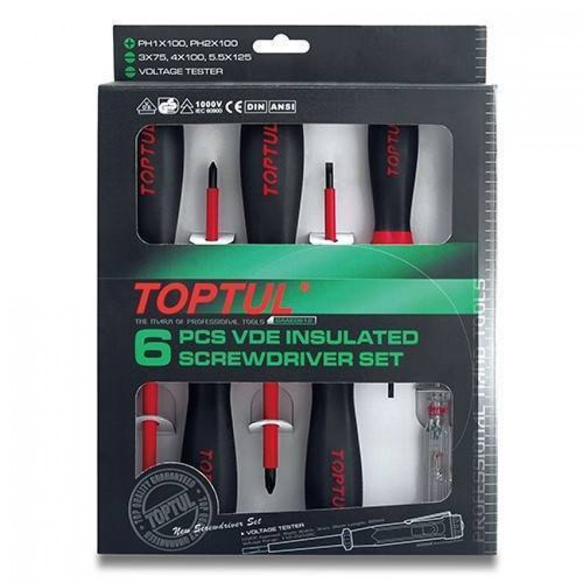 Викрутковий набір (1000V) 6од. TOPTUL GAAE0612-GAAE0612