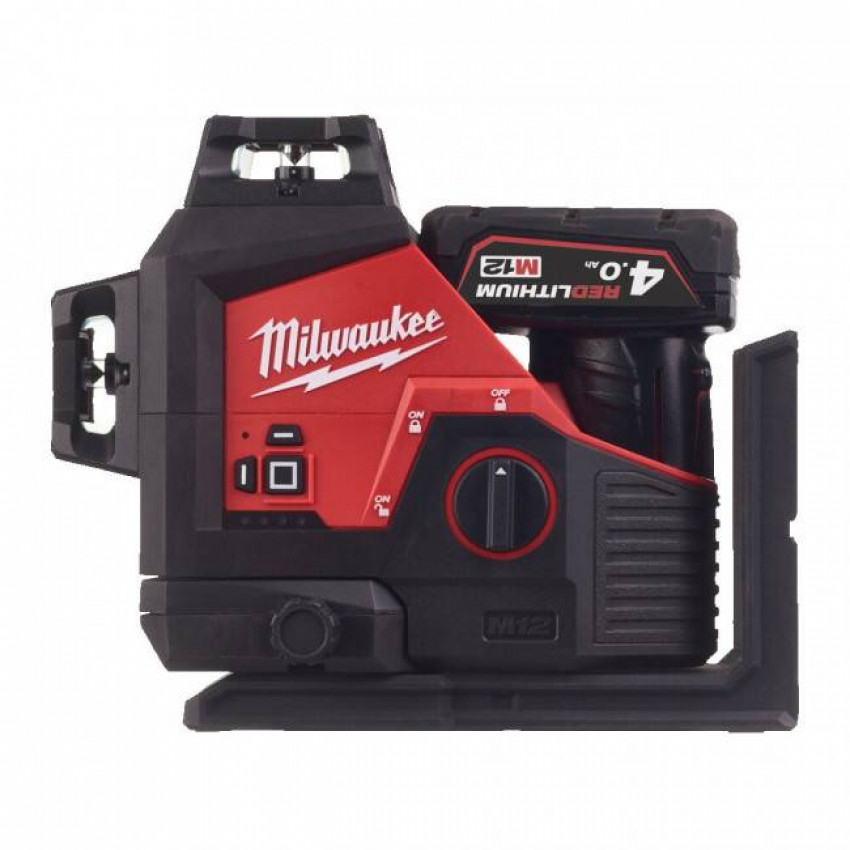 Лазерний 3D нівелір акумуляторний MILWAUKEE, M12 3PL-401C ( зарядний пристрій, 1акум.Х4Аг, кейс) (4933478102)-4933478102