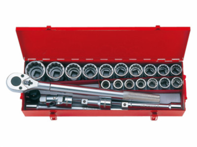 Набір головок 3/4&quot; 23 одиниць 22-50 мм 12-гранн. В металевому кейсі KING TONY-[articul]