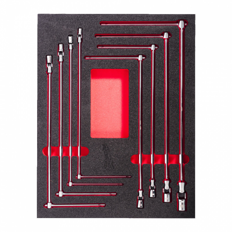 Ложемент з ключами хромованими з Т-образною ручкою та шарниром MILWAUKEE, (8шт) для візків-4932499113