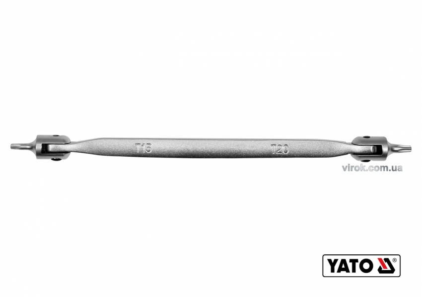 Ключ TORX 2-сторонній на шарнірах YATO: Т15 х Т20, L=202 мм, Cr-V-YT-05311