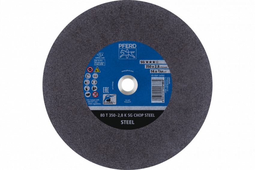 Круг відрізний 350*2,8*25,4 SG CHOP STEEL сталь (для стаціонарних машин)-4007220629154
