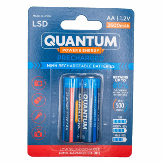 Акумулятор Ni-MH з низьким саморозрядом Quantum 2600mAh AA, 2шт/уп blister (012028)-[articul]