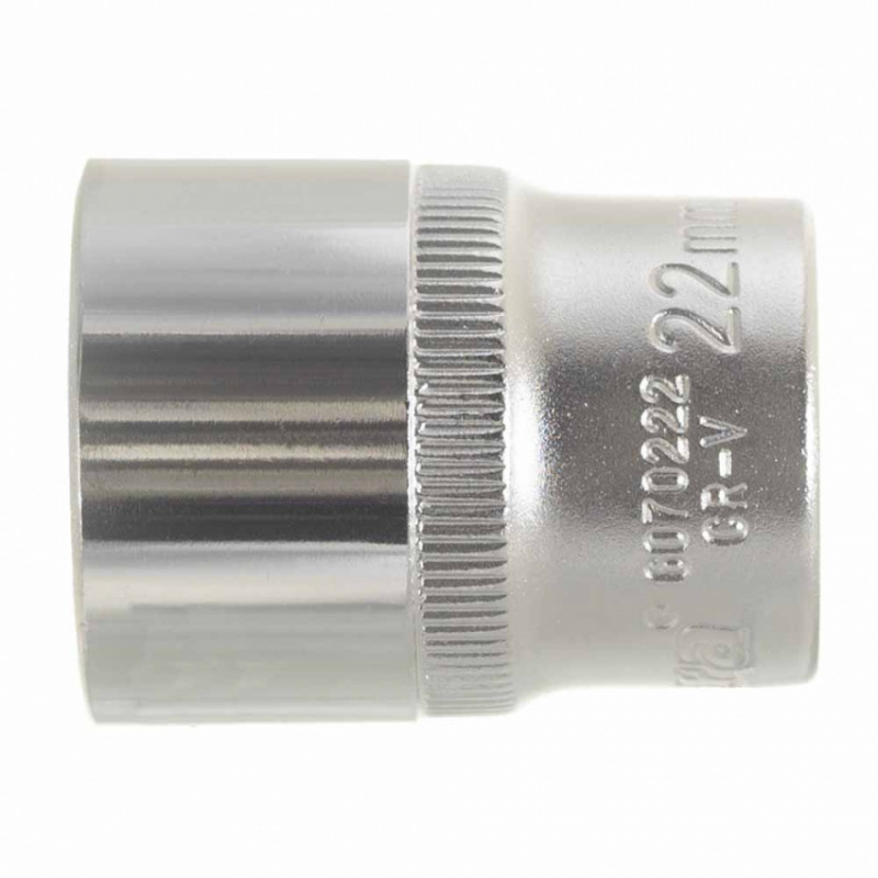 Насадка шестигранна коротка 1/2" 22мм CrV ULTRA (6070222)-6070222