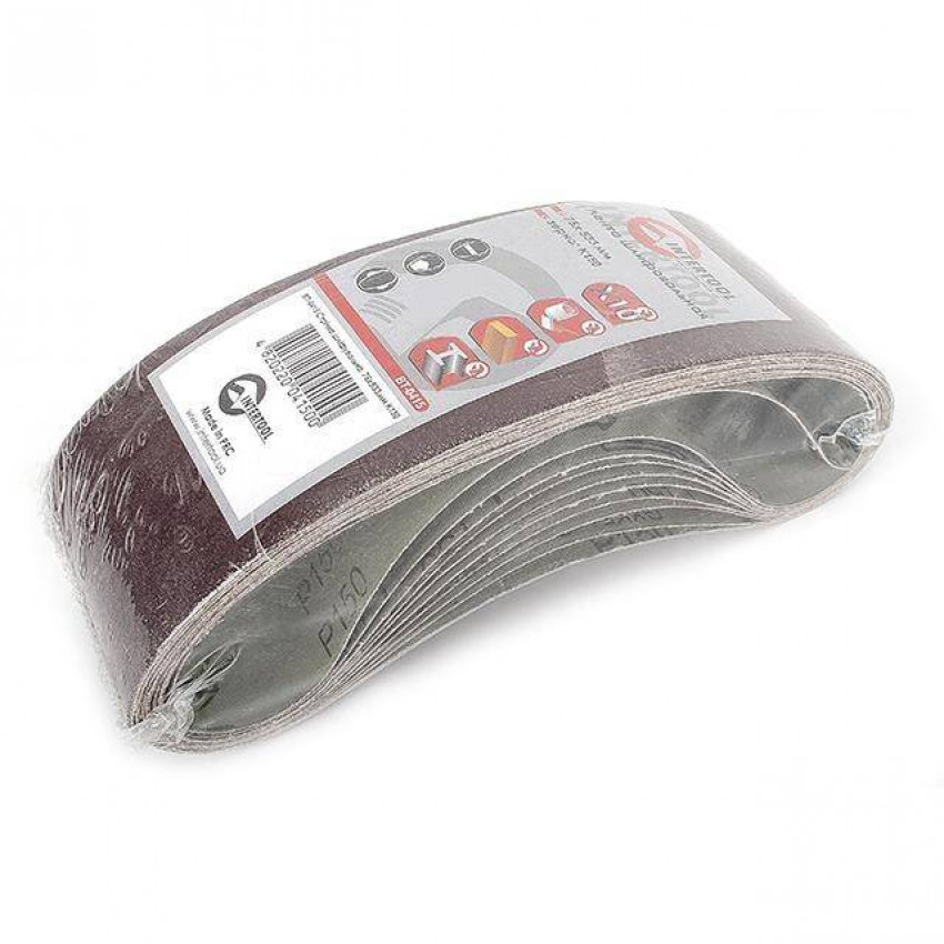 Стрічка шліфувальна, 75×533 мм, зерно K150, 10 шт. INTERTOOL BT-0415-BT-0415