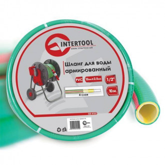 Шланг для води чотиришаровий, 1/2&quot;, 10 м, армований, PVC INTERTOOL GE-4101-[articul]