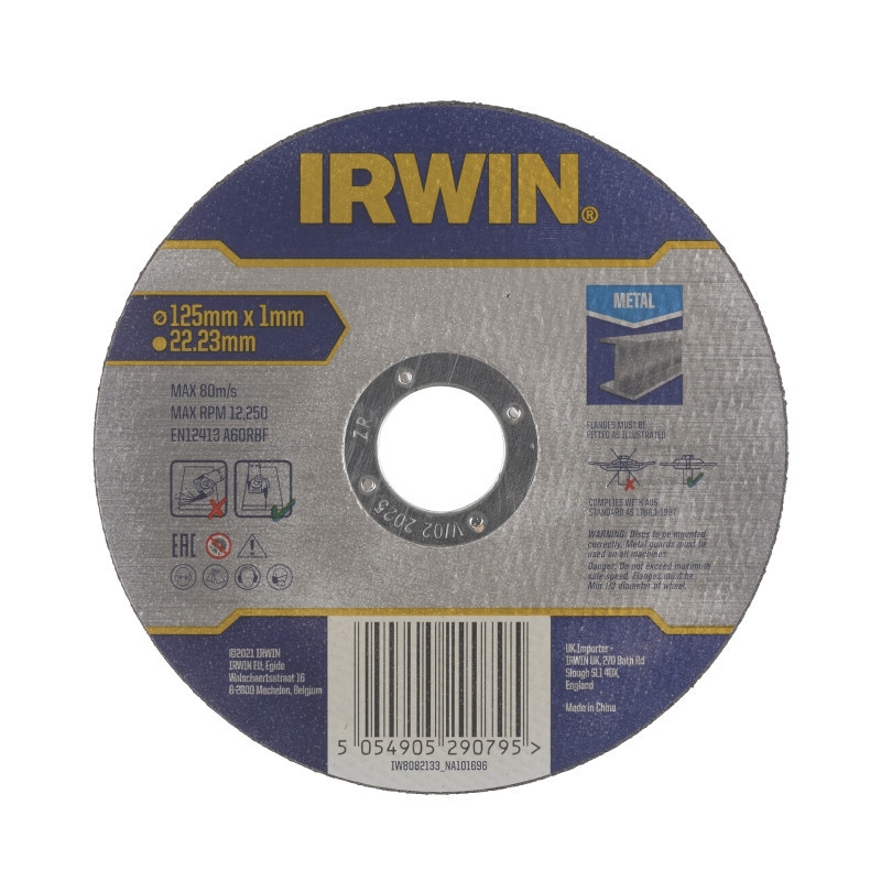 Диск обрізний Irwin Pro діаметр 125 мм. Толщина 1мм. Для металла.-IW8082133