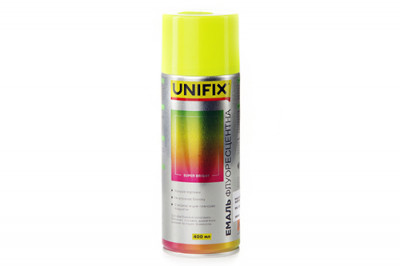 Емаль акрилова флуоресцентна RAL 1026 Жовтий 400мл UNIFIX-[articul]