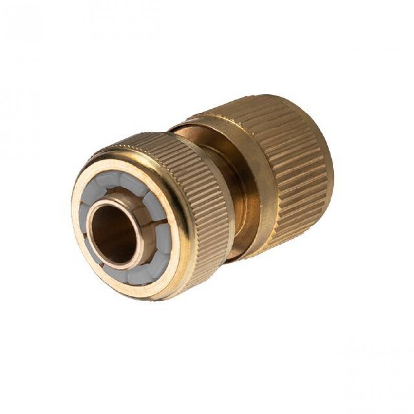 Конектор латунний з аквастопом 1/2" на шланг 1/2" STORM INTERTOOL GE-1219-GE-1219