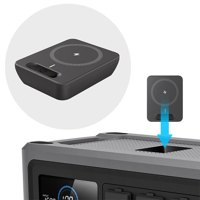 Станція зарядна портативна 2,4 кВт, 2048 Втг, LiFePO4, бездротова зарядка, знімний повербанк, STORM INTERTOOL WT-7013-WT-7013