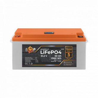 Акумулятор LP LiFePO4 51,2V - 50 Ah (2560Wh) (BMS 80A/50А) пластик Smart BT-[articul]