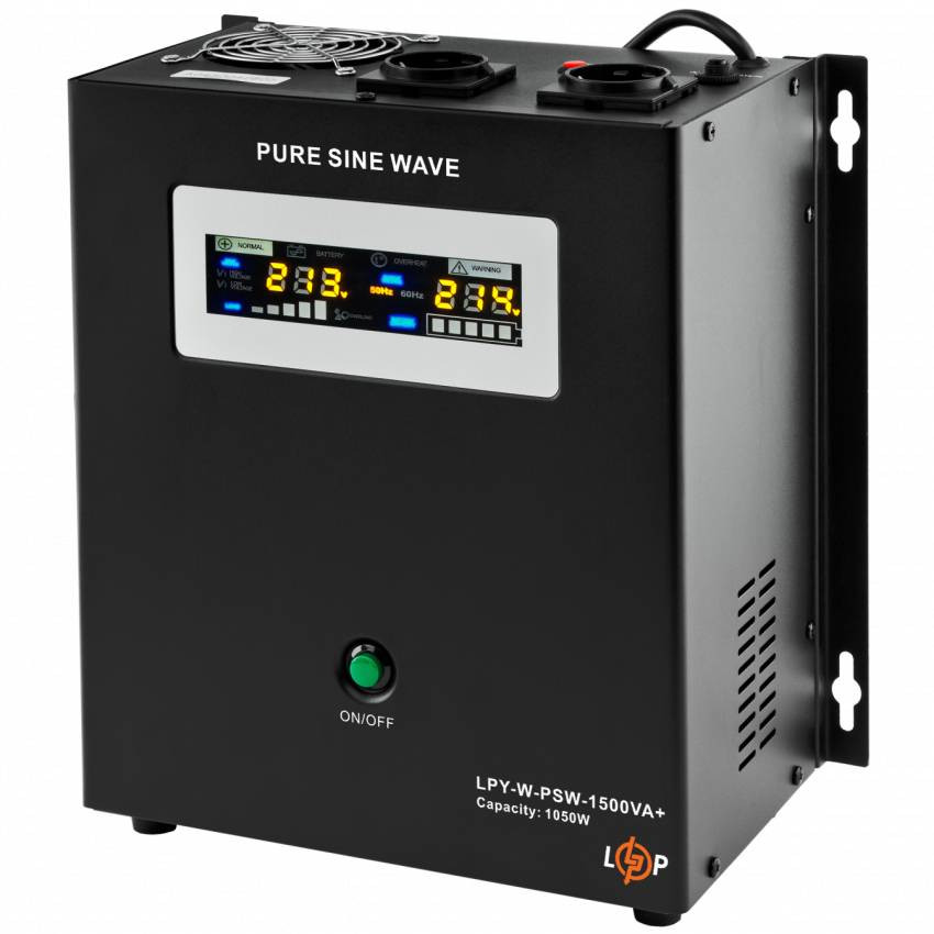 ДБЖ з правильною синусоїдою 24V LPY-W-PSW-1500VA+(1050Вт)10A/15A-