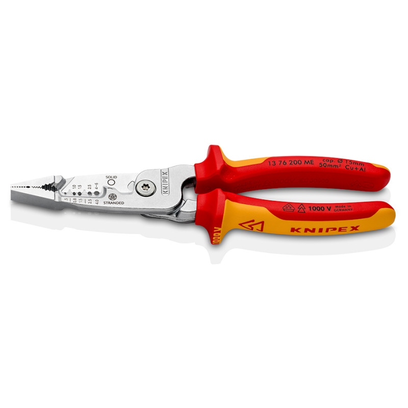 Багатофункціональні кліщі з пружиною для електромонтажних робіт KNIPEX 13 76 200 ME-13 76 200 ME