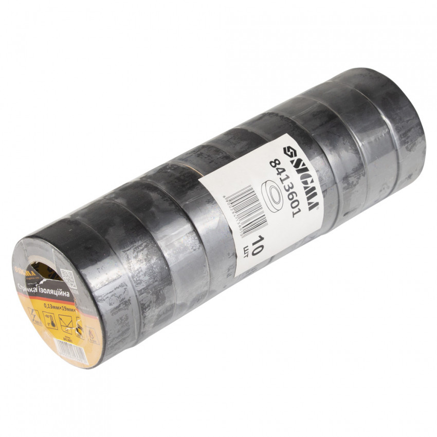 Ізолента ПВХ (чорна) 0,13 мм×19 мм×10 м Sigma (8413601)-8413601