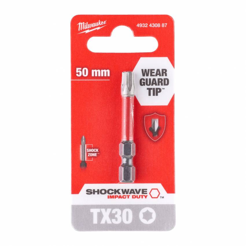 Біта SHOCKWAVE MILWAUKEE, TX30, 50мм (1шт); блістер-4932430887
