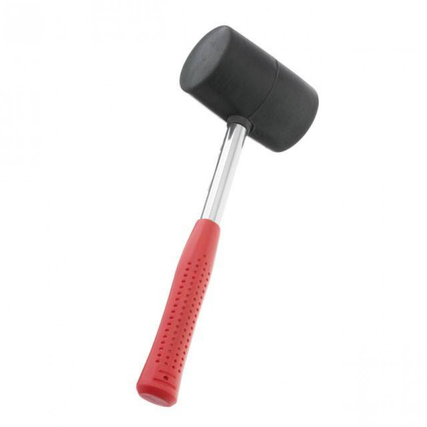 Киянка гумова 680 г, 75 мм, чорна гума, металева ручка INTERTOOL HT-0232-HT-0232