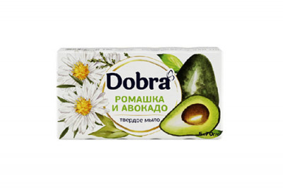 Мило туалетне тверде косметичне 5*70г екопак ТМ Dobra Ромашка та авокадо-[articul]