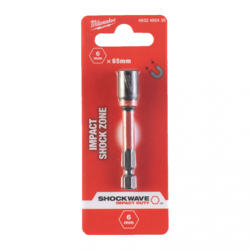 Торцева головка 1/4 дюйма, шестигранная, 6 мм Shockwave, ударопрочная Milwaukee 4932492435-4932492435