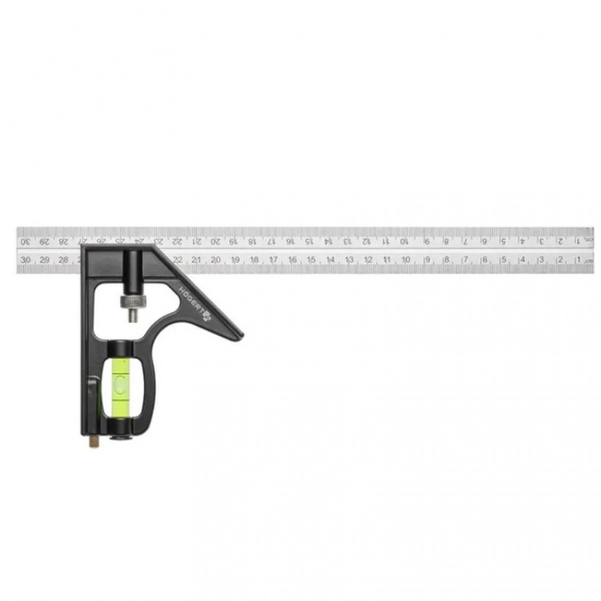 Кутник з рівнем ( столярний) HOEGERT 300 HT4M217-HT4M217