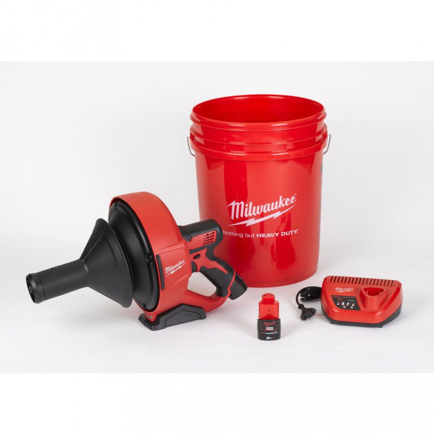 Акумуляторна прочисна машина MILWAUKEE M12 BDC8-202C (трос, внутрішній барабан,2 акумул. Х 2Аг, ємні-4933451633