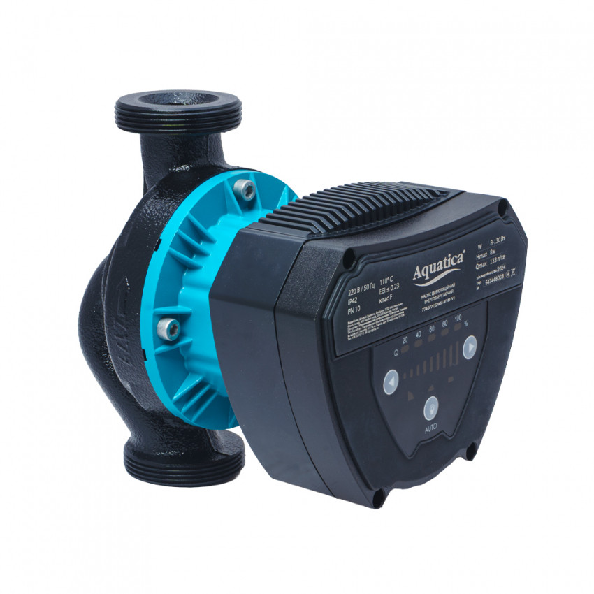 Насос циркуляційний енергозберігаючий 8-130Вт Hmax 8м Qmax 133л/хв Ø2" 180мм + гайки Ø1¼" AQUATICA GPA32-8/180 IV (774077)-774077
