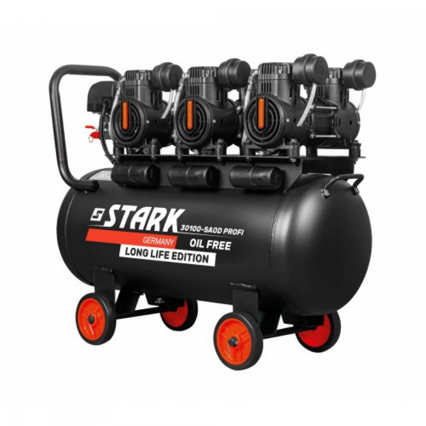 Компресор поршневий безмасляний STARK 30100-SAOD Profi 100 л-300030105