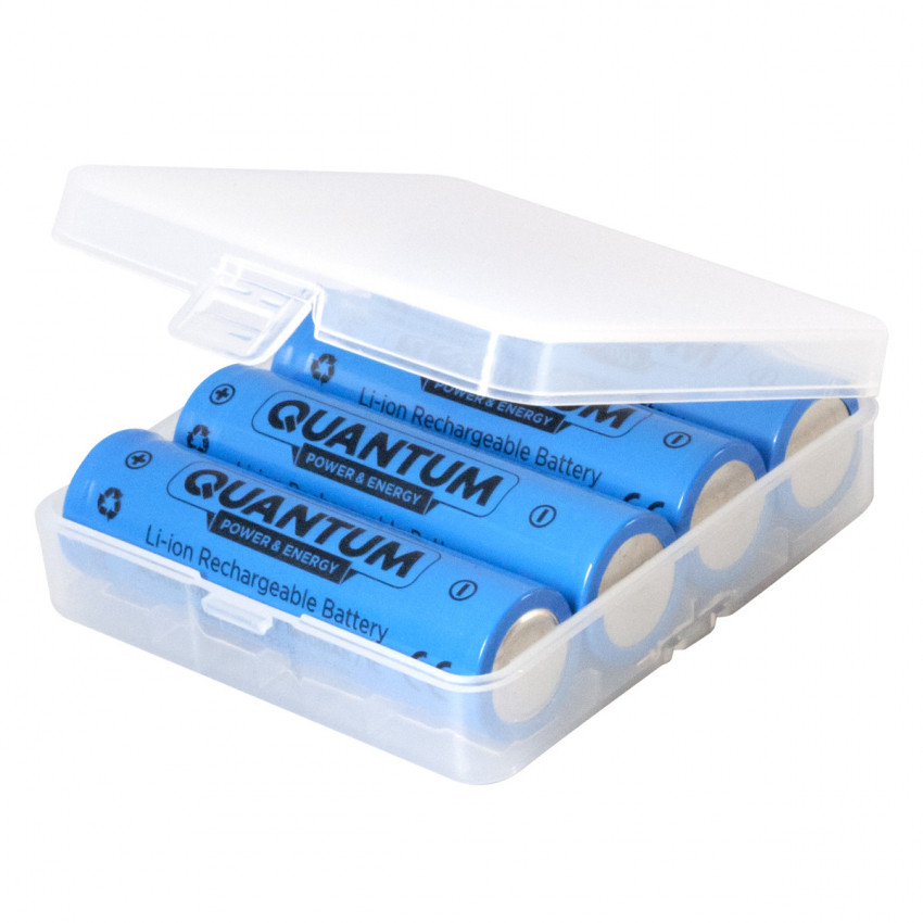 Набір акумуляторів літій-іонних Quantum Li-ion ICR18650, 2600mAh, 0.5-1С з клемним виступом, 4шт/уп plastic case-ICR18650TH/2600-PB4