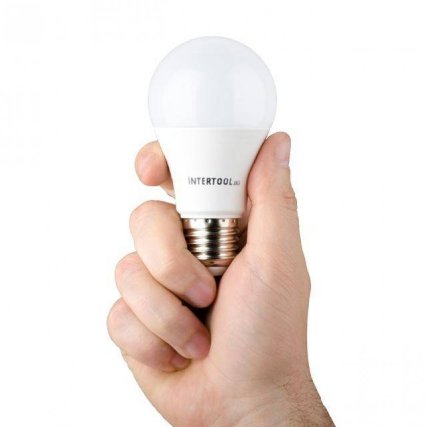 Лампа світлодіодна LED A60, E27, 12Вт, 150-300В, 4000K, 30000г, гарантія 3 роки. INTERTOOL LL-0015-LL-0015