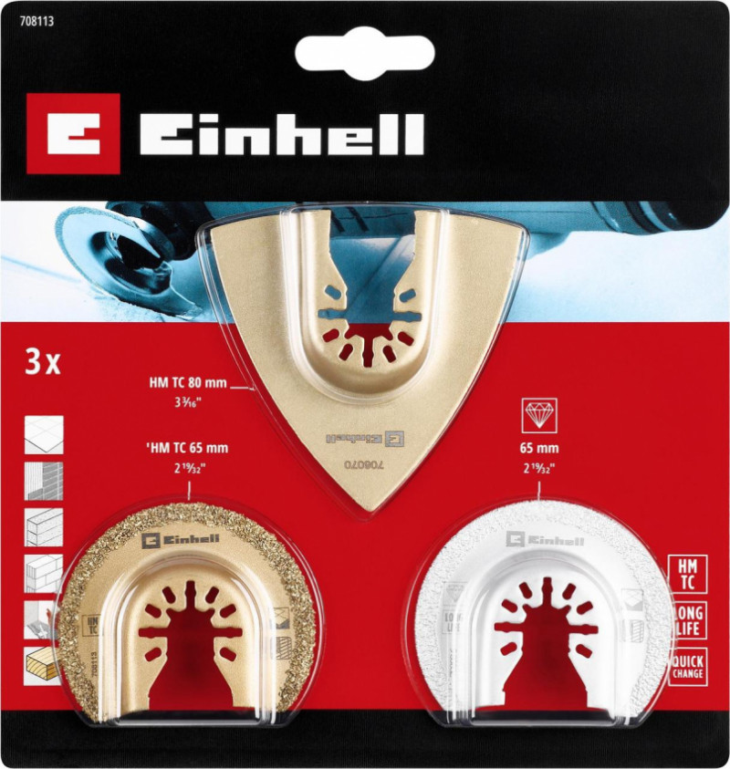 Набір насадок Einhell для реноватора, 3 шт (708113)-