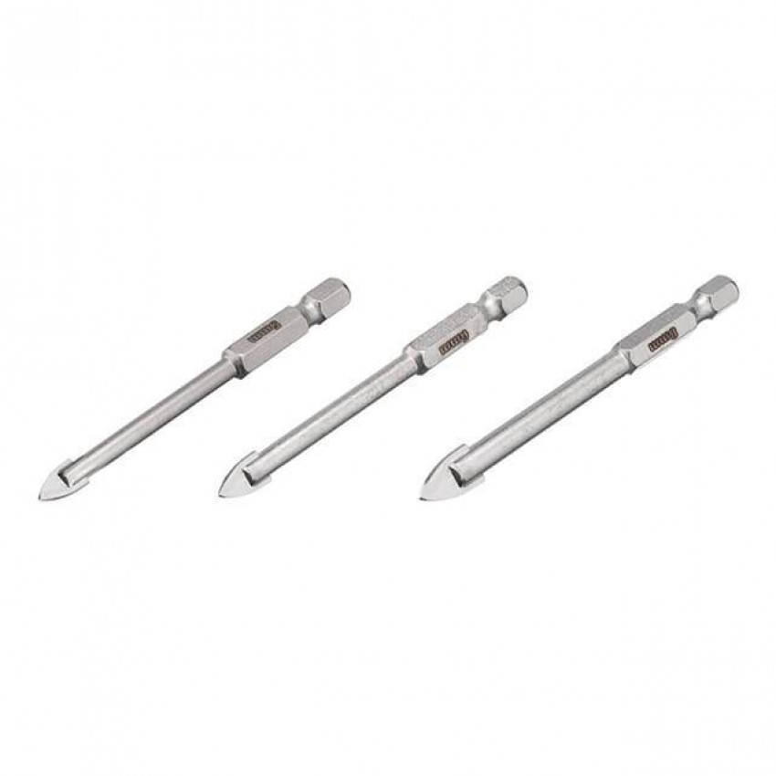 Набір свердел по склу та кераміці 5 + 6 + 8 мм HEX 1/4'' (6.35 mm) INTERTOOL SD-0293-SD-0293