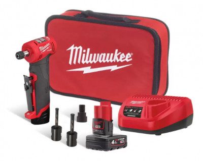 Шліфмашина кутова цангова акумуляторна MILWAUKEE M12 FDGA-422BA, (зарядний пристрій, акумулятори  М12 2 Аг та 4Аг , перехідник,-[articul]