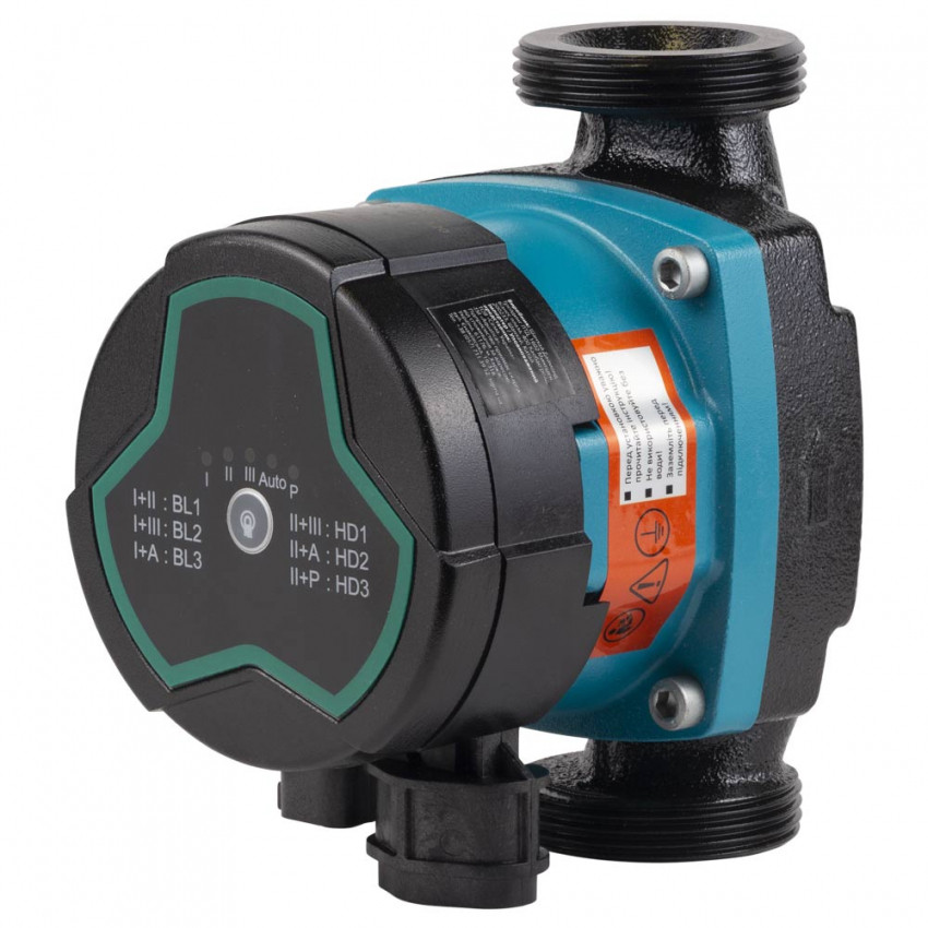 Насос циркуляційний енергозберігаючий 5-39Вт Hmax 6м Qmax 53л/хв Ø1½" 130мм + гайки Ø1" AQUATICA GPA25-6/130 III (774052)-774052