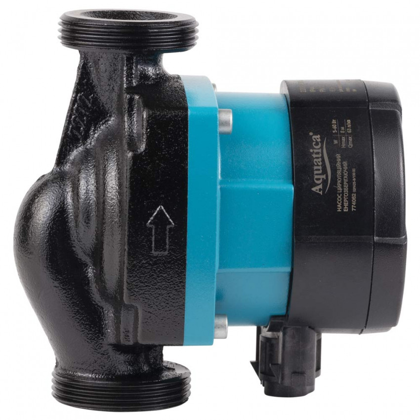 Насос циркуляційний енергозберігаючий 5-60Вт Hmax 8м Qmax 63л/хв Ø1½" 130мм + гайки Ø1" AQUATICA GPA25-8/130 III (774062)-774062