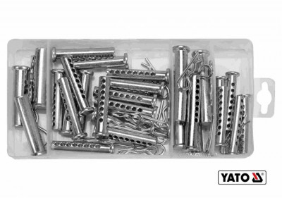 Шплінти та штифти різних розмірів YATO: Ø=8-13 мм, l=30-64 мм, набір 56 шт-[articul]