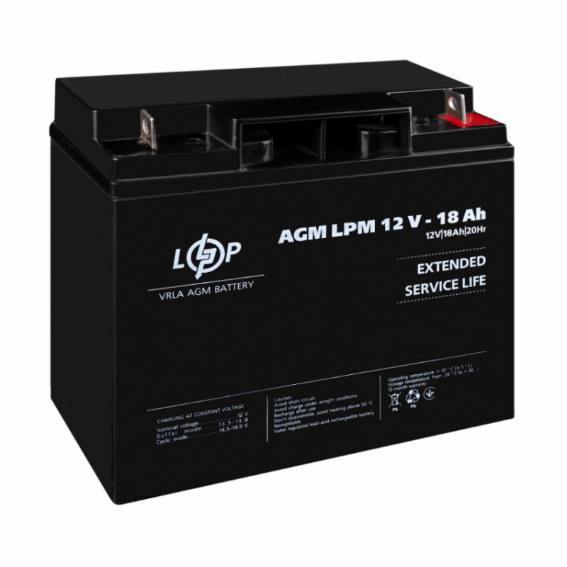 Розпродаж Акумулятор AGM LPM 12V - 18 Ah-