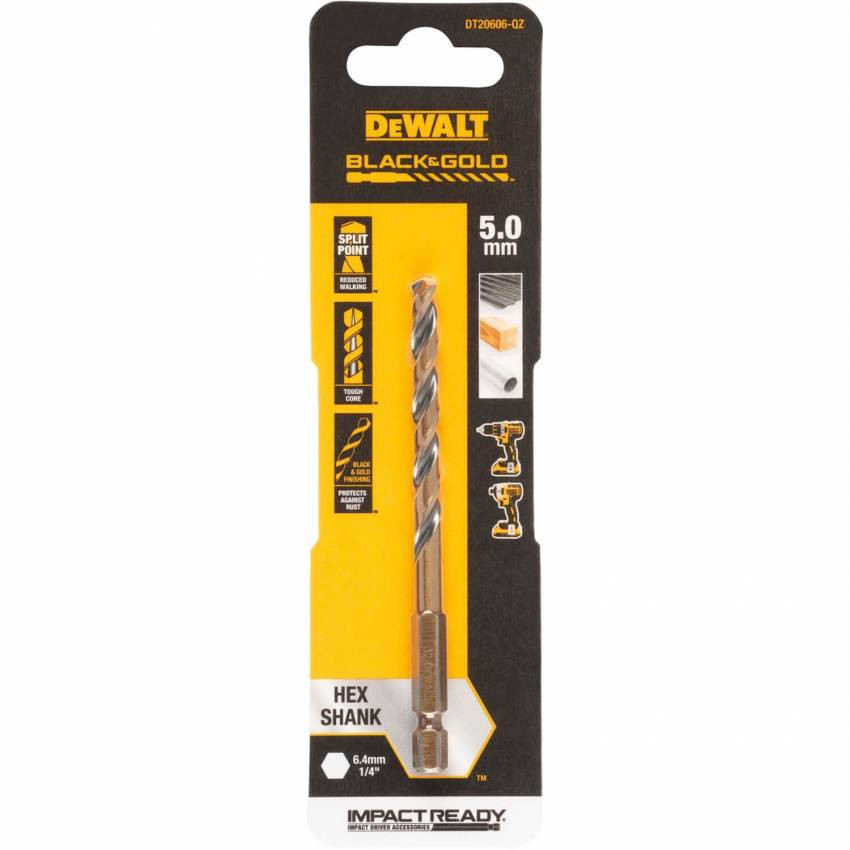 Сверло по металлу EXTREME IMPACT Black & Gold DeWALT DT20606-DT20606