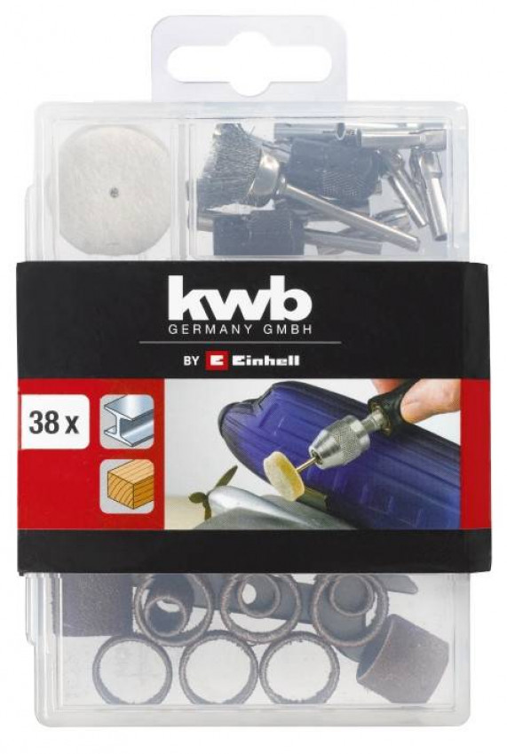 Набір оснастки для гравера і гнучкого валу, 38 шт, KWB (510951)-
