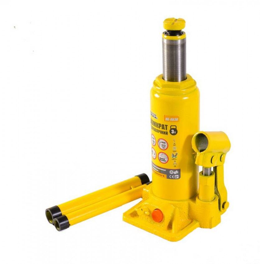 Домкрат гідравлічний пляшковий MASTERTOOL 3 т 194-372 мм 86-0030-86-0030