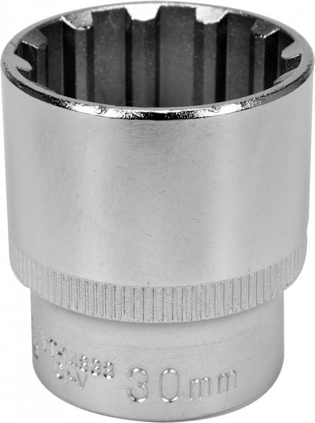 Торцева головка "Spline" YATO: квадрат 1/2", M30, l=42 мм, CrV [Блістер]-YT-14838