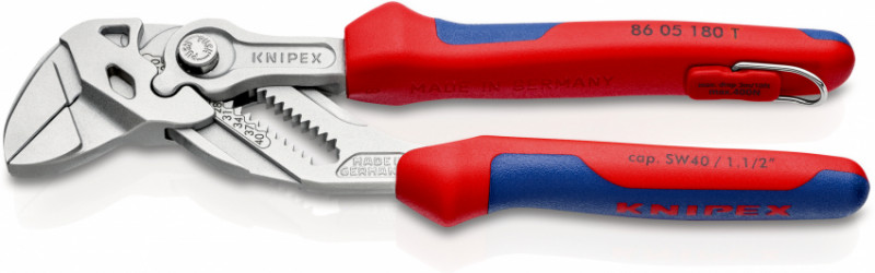 Переставні кліщі-гаєчний ключ KNIPEX 86 05 180 T BK-86 05 180 T BK