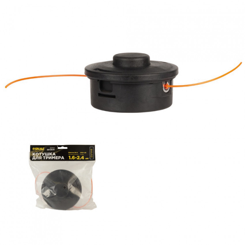 Котушка для тримера ручна M10×1.25 Ø1.6-2.4мм пластиковий корпус SIGMA (5613641)-5613641
