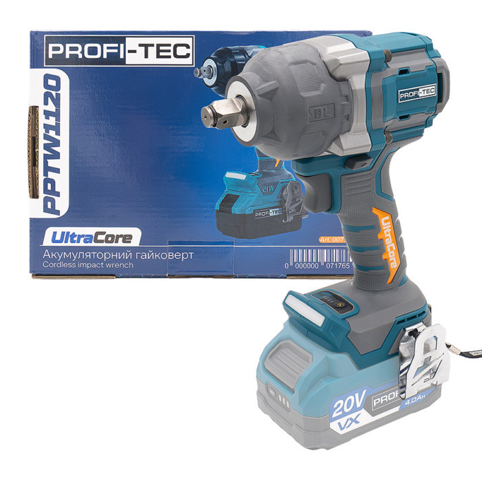 Акумуляторний гайковерт PROFI-TEC PPTW11020, 1100Нм, каркас, коробка-PRT_007176