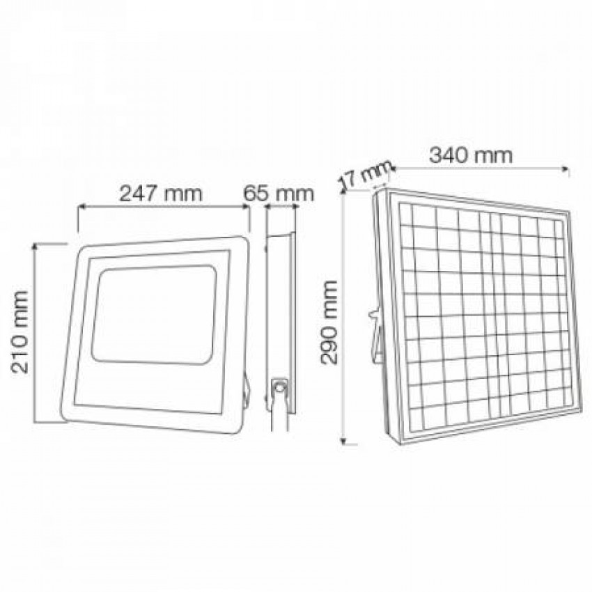 Прожектор світлодіодний з сонячною панеллю TIGER-40 40W 6400K-068-012-0040-010