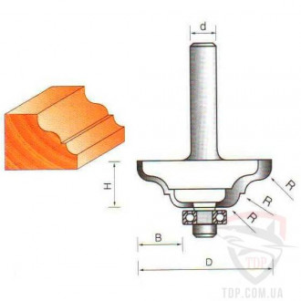 Фреза Кромкова фігурна №2014 (R6, D53, h20) 18-056-060-[articul]