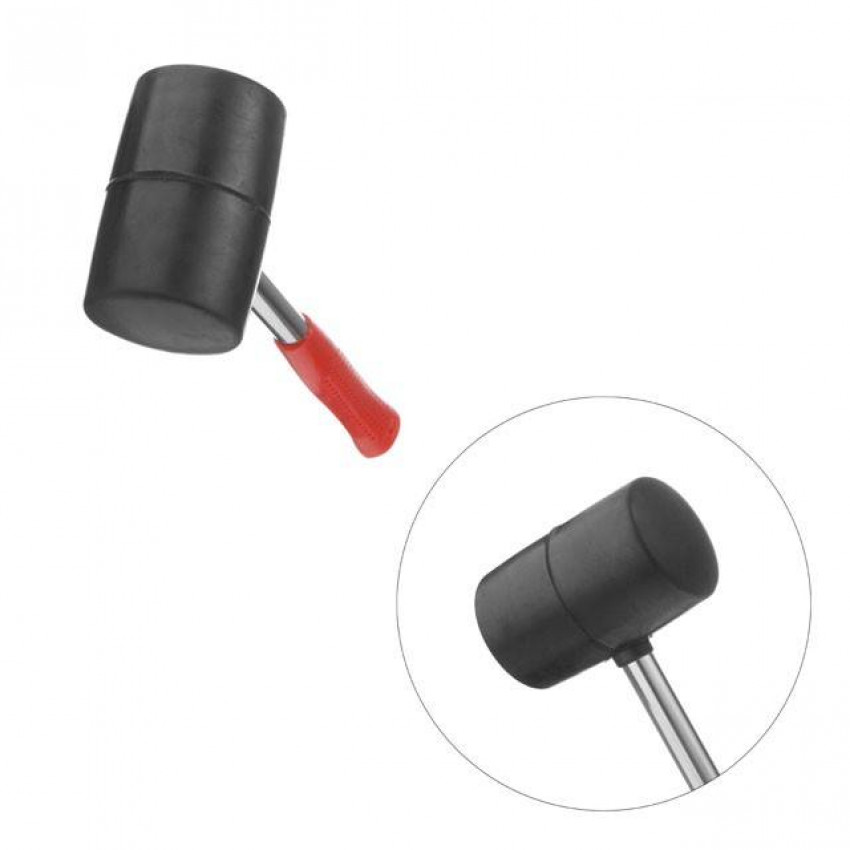 Киянка гумова 680 г, 75 мм, чорна гума, металева ручка INTERTOOL HT-0232-HT-0232